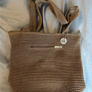 The Sak Tan Crochet Shoulder Bag